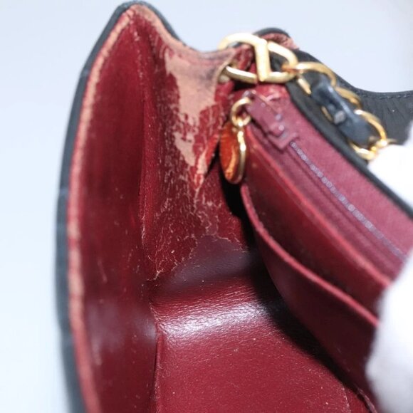 CHANEL Matelasse Chain Shoulder Bag Lamb Skin Black Gold CC Auth 97459 - Picture 13 of 16